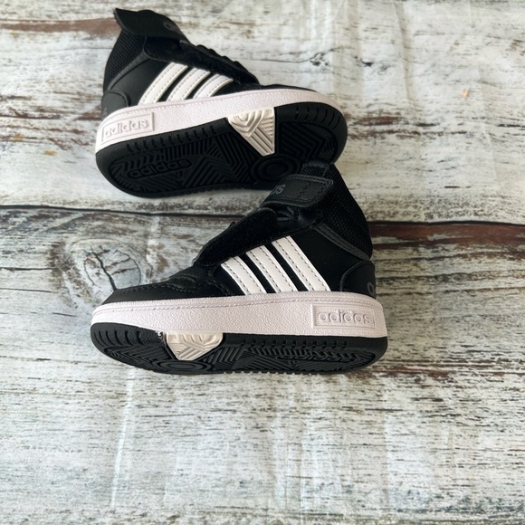 Adidas Hoops Mid 3.0 AC I Toddler Sneakers - Black/White - Size 4K - Picture 5 of 11